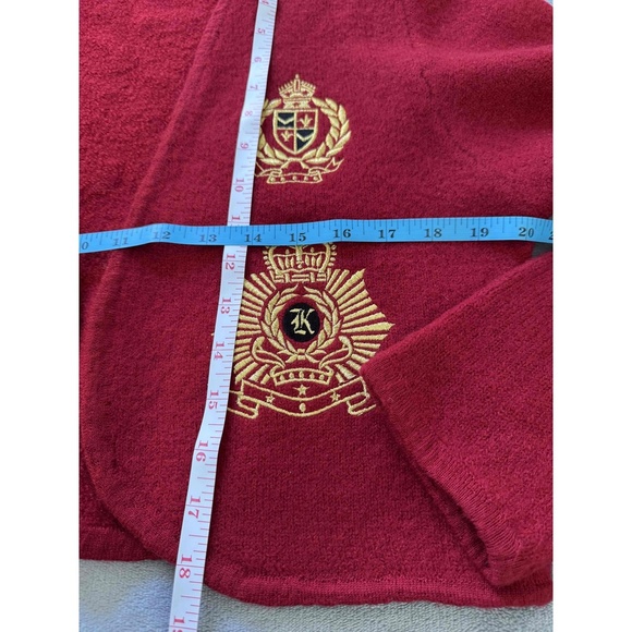 Karen Kane Red Embroidered Crests Open Front Womens Bolero Jacket Large - Picture 5 of 6